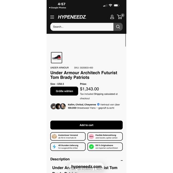 Under Armour Men's Architech Futurist Tom Brady Patriots Sneaker 9.5 NWB Sample - Picture 3 of 13